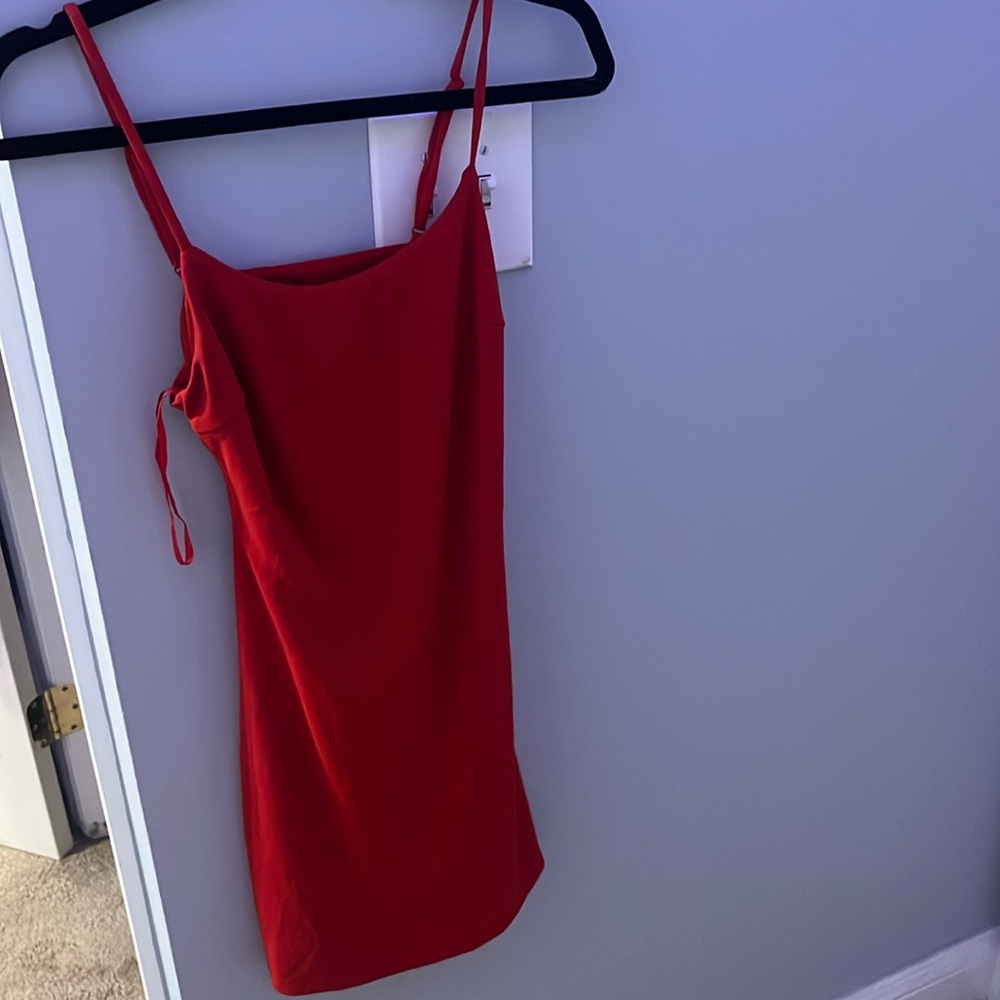 Red mini dress